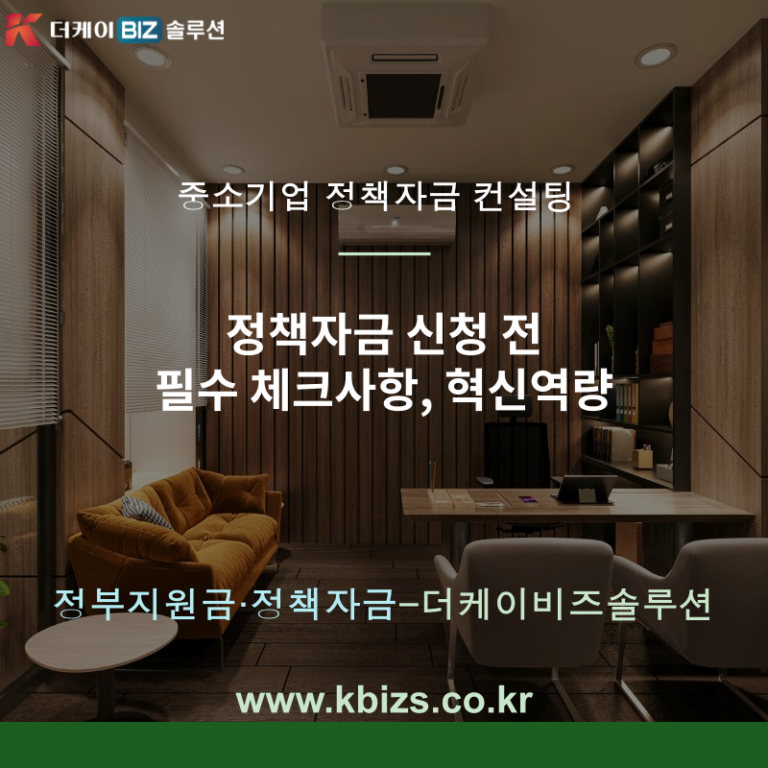 정책자금 신청 전 필수 체크사항, 혁신역량